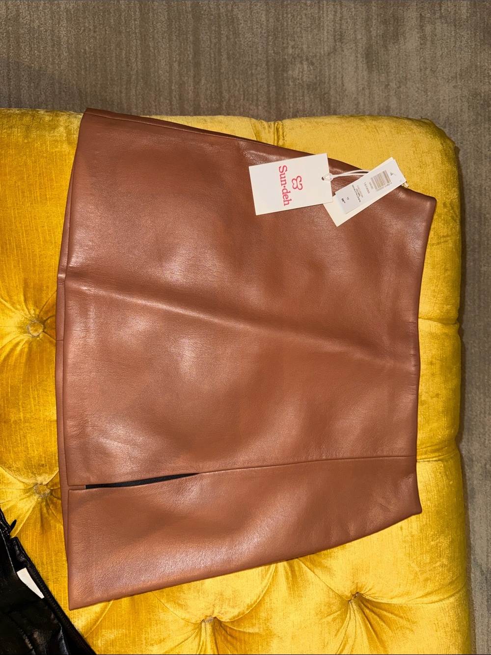 Brown Faux Leather Mini Skirt